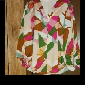 JODIFL Multicolor Geometric Blouse